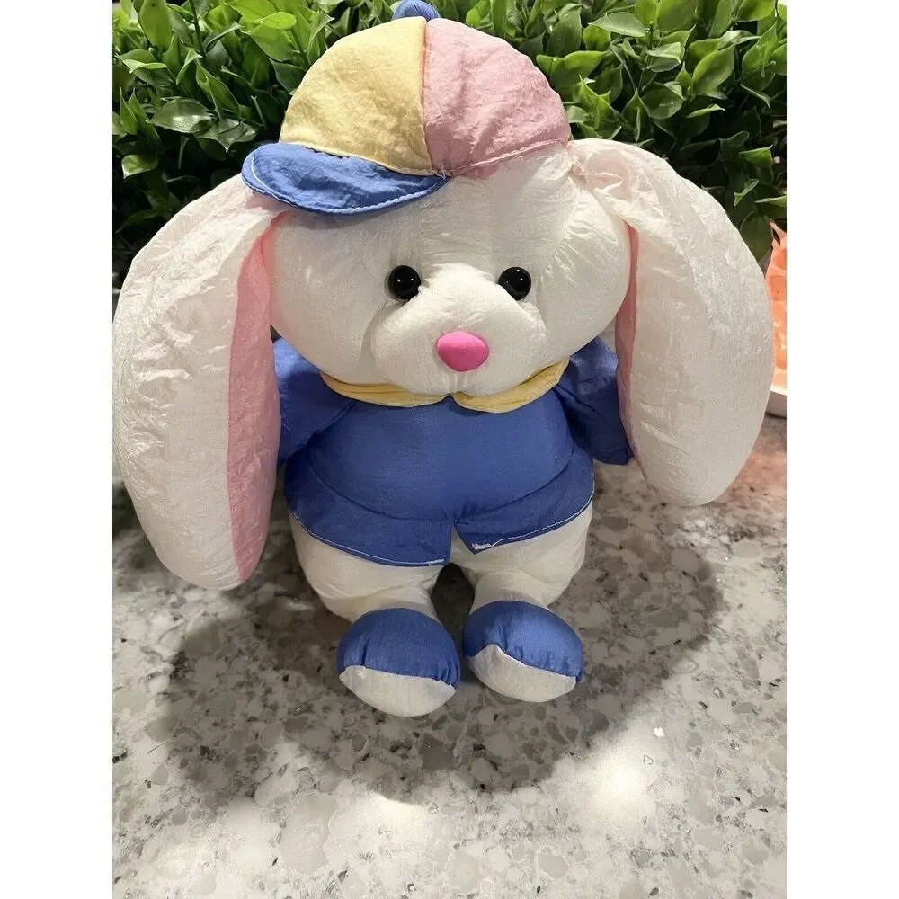 Rabbit‎ Plush Bunny Vintage 90s Nylon Puffy Bunny Easter Bunny